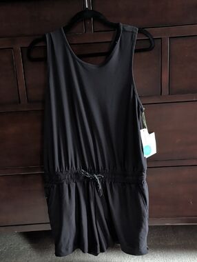 Black Sleeveless Drawstring Romper
